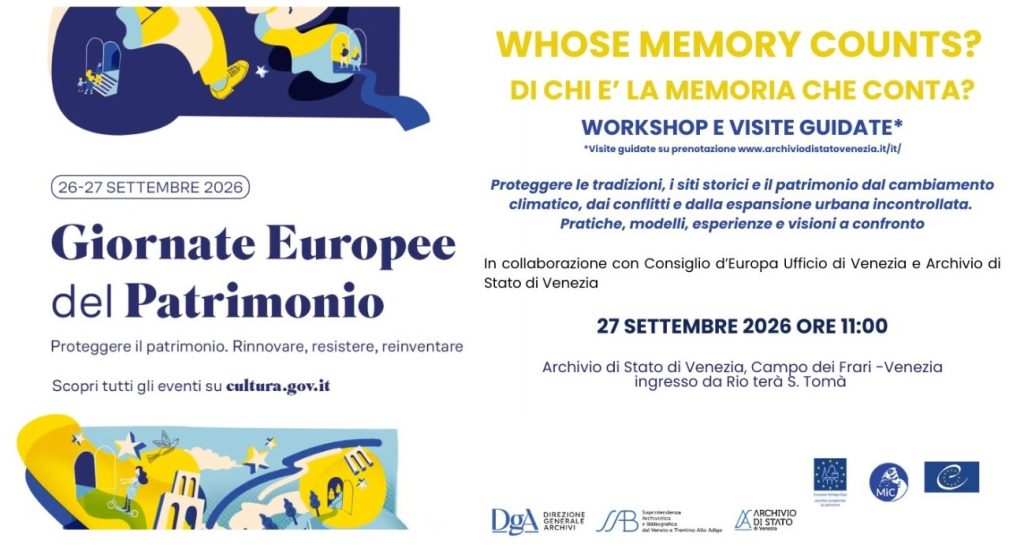 WHOSE MEMORY COUNTS?  DI CHI E’ LA MEMORIA CHE CONTA?