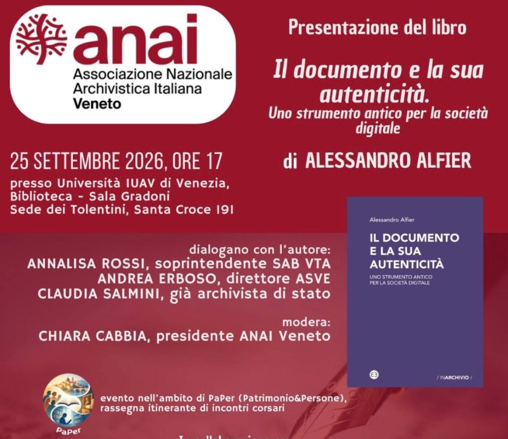 Presentazione del libro di Alessandro Alfier: Il documento e la sua autenticità. Uno strumento antico per la società digitale