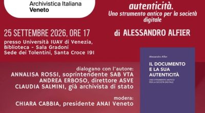 Presentazione del libro di Alessandro Alfier: Il documento e la sua autenticità. Uno strumento antico per la società digitale